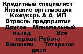 Кредитный специалист › Название организации ­ Кожукарь А.А, ИП › Отрасль предприятия ­ Другое › Минимальный оклад ­ 15 000 - Все города Работа » Вакансии   . Татарстан респ.